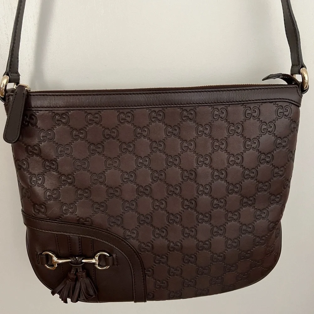 Authentic Preloved Guccissima Dark Brown Messenger bag - Picture 4 of 16